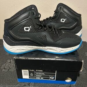 Q4 Black and Blue High-Top Sneakers